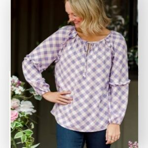 Women's The Pioneer Woman Micro Ruffle Collar Long Sleeve Blouse sz 3X